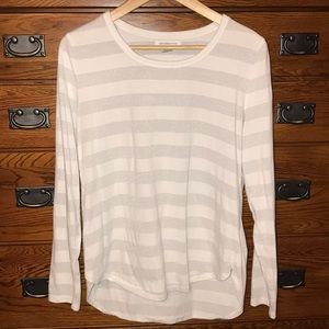 Liz Claiborne white top with silver (sparkly)